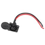 XLR Charging Port Socket, 3 Pin with Bare Wire Waterproof Cover, 7"