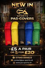PA SPORTS COLOURED PAD COVERS - BLACK - RED - YELLOW- BLUE - GREEN Available New
