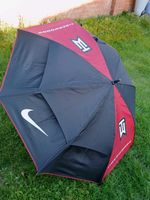 Vintage Nike Tiger Woods Nike Maroon And Black Large Double Canopy Golf Umbrella