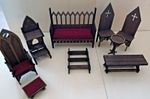 Dollshouse house handmade medieval gothic tudor furniture joblot
