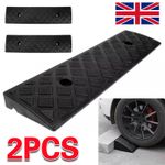 2× 50cm Heavy Duty Rubber Kerb Ramps for HGV Caravans Lorry Car Truck Wheelchair