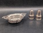 🔥 ANTIQUE SOLID STERLING SILVER GORHAM NUT DISH & WEBSTER SHAKERS 38.9 GRAMS 🔥