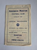 Greenock Morton V Forfar Athletic 14/3/1959 Programme No Writing
