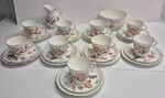 Antique Victorian Coffee Set 9 Cups, Saucers, Small plates, Creamer, Sugar Bowl