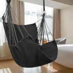 Fabric Hammock Chair Outdoor Hanging Swing Seat with Storage Bag Camping Garden