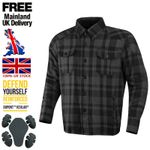 Mens Motorbike Motorcycle Shirt Lumberjack Reinforced Made with Kevlar CE Armour