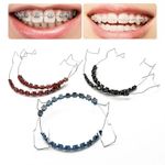 1Pair Fake Braces Colorful Brackets For Teeth Temporary Metal Wires Decoration