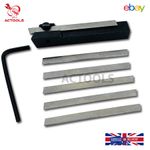 Mini Parting Tool Cut Off Holder 8mm With 6 Pcs HSS Blades For Mini Lathe UK