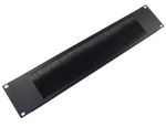 2u BRUSH STRIP PANEL - Metal Cable Entry Plate for 19" Rack Cabinets
