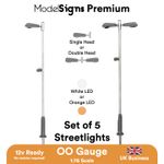 ModelSigns Premium - Set of 5 LED Platform Lights lamp for Model Railways OO HO