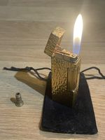 Vintage Dunhill Rollagas Lighter Gold Pated Serviced With Pouch And Adapter