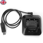 USB Walkie Talkie Charger Base Replacement Charging Station for Baofeng UV-5R