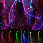 LED Whips 360 Degree Rotating Light Up Dance Rave Accessories Fiber Optic Whip