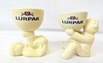 Vintage Lurpak Douglas Eggcups Cream With Blue Lurpak Logo x 2  (L50)