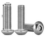 M6 6mm BUTTON HEAD SCREWS ALLEN KEY SOCKET BOLTS A2 STAINLESS STEEL