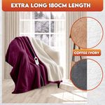 Heated Electric Throw Blanket Fleece Sherpa Reverse 6 Heat Settings Auto Cut Off