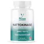 Vinco Nattokinase 120 Capsules 4000 FU 200mg High Strength Japanese Natto