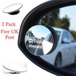 2x Blind Spot Mirror Rear Side View Towing Car Van Motorcycle Adjust Wide Angle