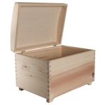 Large Wooden Treasure Chest Storage Pirate Toy Box | Decorative Unfinished Wood 