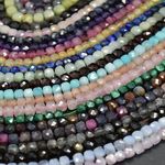 FACETED Cube Beads - 15" Strand,  for Jewellery Making, 3.5mm-4.5mm