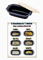 3COINS KITINTO Microwave Cooker 6in1 Japan Multi Function Steam Boil FryBake New