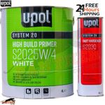 U-pol 2K High Build WHITE 5L Kit S2025 4L Car Primer +1L S2030 Activator FP UPOL