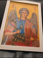 Archangel Michael  Icon With Glass Frame