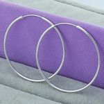 GENUINE REAL 925 STERLING SILVER HOOP SLEEPER HUGGIES EARRINGS LARGE SMALL RINGS