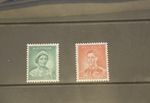 AUSTRALIA KGVI 1937 SG 165 & 167 1d Green & 2d Red Perf 13.5 x 14 MLH