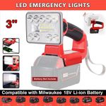 9W 1000LM High Lumens Flashlight Bright LED Work Light for Milwaukee 18V Battery