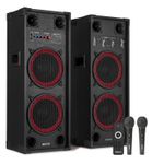 Fenton SPK-210 2x 10" Bluetooth Karaoke Party Speaker System with Microphones