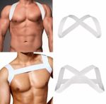 2 Styles Men male body chest harness gay Push Up Strap White Elastic Club Gym