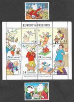 Rupert 2 x 1st class stamps  + Guernsey sheet 1992    mnh  Cartoons * Best Offer