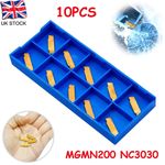 10pcs MGMN200-G NC3030 Carbide Lathe Inserts Parting Grooving Cut Off Bits Set