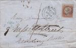 GB QV 1d red stars cover from Reading to Newbury, redirected to Reading 1854