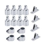 16 Pieces Boat Canopy Fittings 316 Stainless Steel Deck Hinge for Yacht Bimini