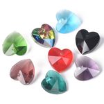 10pcs 10mm 14mm Heart Shape Crystal Glass Faceted Loose Pendants Beads Bulk Lot