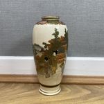 Antique Japanese Kozan Satsuma Hand Painted Porcelain Vase Meiji Period Japan