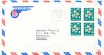 NEW ZEALAND 1965 Flowers Pikiarero 6D (4x) rare multiple postage airmail cvr