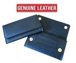 Large Soft Real Leather Tobacco Pouch Case Organizer Rizla Pocket Slot Black
