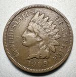 1909-S  INDIAN CENT   VF DETAILS   KEY DATE  #1993