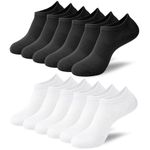 MENS WOMENS TRAINER 12 PAIR GYM SPORTS SOCKS ANKLE RUNNING SOCKS BLACK/WHITE 611