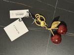 Coach Cherry Bag Charm Keychain Gold Brass , Resin Marron,HALF PRICE Liquidation