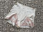 Vintage 1930s ‘40s Silk Tap Pants Ecru Lace Appliqué Trim Palest Peach M