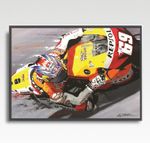 Nicky Hayden Kentucky Kid MotoGP A3 print from painting by Greg Tillett poster