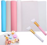 SJDOFU Silicone Mat, 4 Pack Silicone Sheet with 2 PCS Brushes, 40cm x 30cm Resin