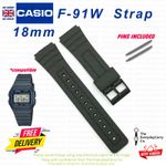Replacement Strap For Casio 18mm Watch Fits F91 F94 F105 Black FREE P&P