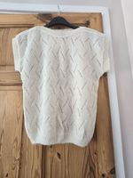 Vintage 80s C&A Cream Pointelle Knit Vest Top - Size 12 - Made in UK