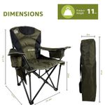 Heavy Duty 500LBS Collapsible Chair Cushioned Seat With Storage Bag & Cup Holder
