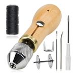 Portable Hand Sewing Awl Kit Canvas Leather Sewing Kit for Shoe Leather Repair